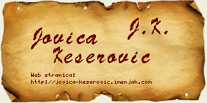 Jovica Keserović vizit kartica